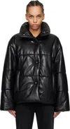 Nanushka Hide Quilted Padded Vegan Leather Jacket In Blk Black