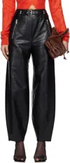 Nanushka Black Jozefa Regenerated Leather Trousers In Blk Black