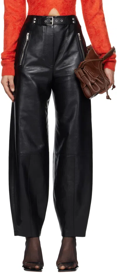 Nanushka Black Jozefa Regenerated Leather Trousers In Blk Black