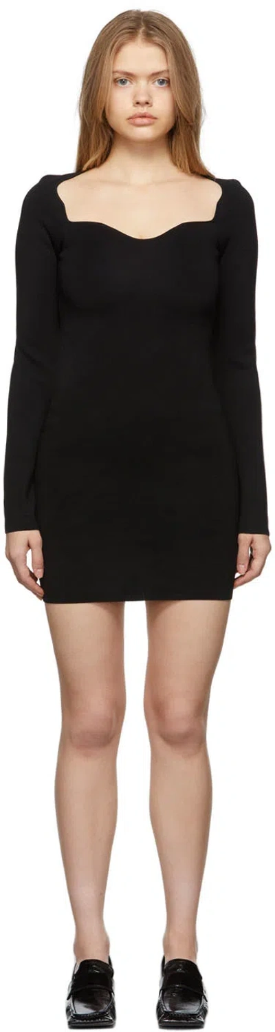 Nanushka Black Knit Fitted Marina Dress