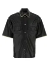 Nanushka Synthetic Leather Shirt Mance In Black