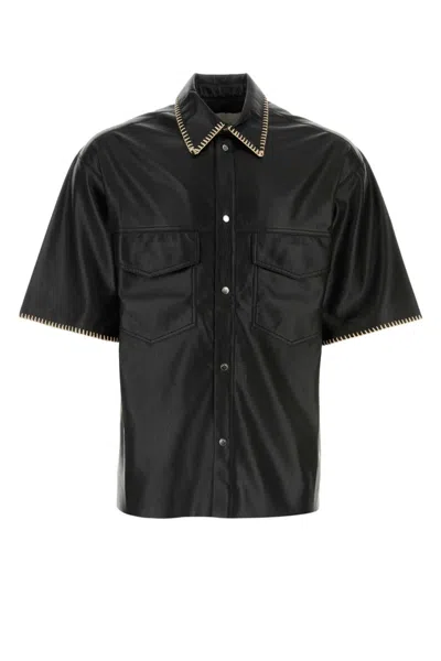 Nanushka Black Leather Shirt