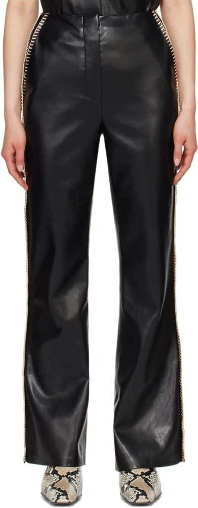 Nanushka Black Manola Vegan Leather Trousers