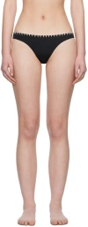 Nanushka Black Merve Bikini Bottom In Black/creme