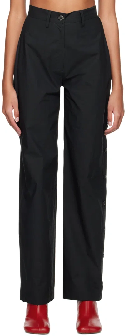 Nanushka Black Nessa Trousers In Off Black