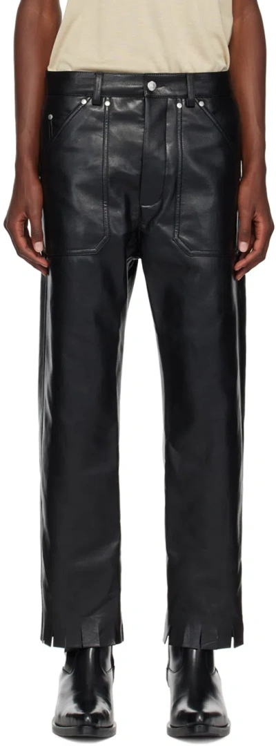 Nanushka Black Quido Regenerated Leather Trousers