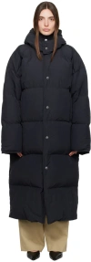 Nanushka Black Riva Down Coat In Off Black