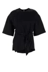 Nanushka Black Satin Besia T-shirt In Black