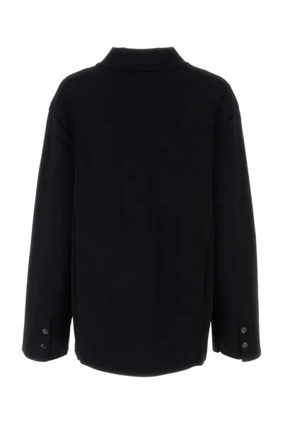 Nanushka Black Stretch Viscose Blend Shirt In Blackcreme