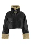 Nanushka Jemma Jacket Shearling Trim In Black