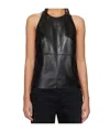 Nanushka Black Teza Faux-leather Tank Top In Black