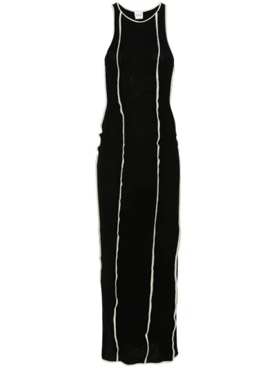 NANUSHKA BLACK WANDA PIPED-TRIM DRESS