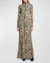 Nanushka Blaize Leopard Turtleneck Maxi Dress In Leopard