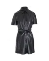 Nanushka Black Halli Shirt Vegan Leather Dress In Black