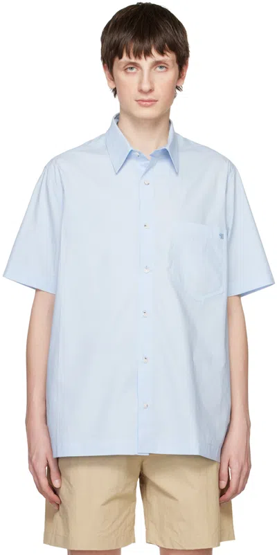 Nanushka Blue Adam Shirt In Sky Blue
