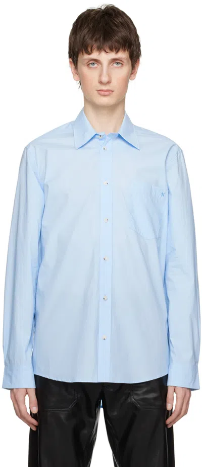 Nanushka Blue Kaleb Shirt In Sky Blue