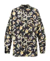 Nanushka Jari Relaxed Fit Long Sleeve Printed Shirt In Black
