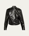 Nanushka Bogna Long-sleeve Alt-leather Shirt In Black