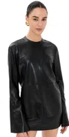 Nanushka Bolda Bluse Aus Kunstleder In Black