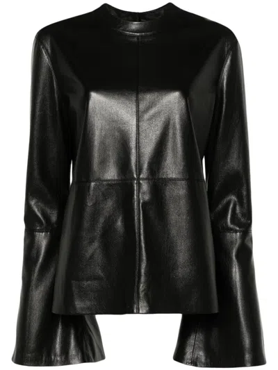 Nanushka Bolda Bluse Aus Kunstleder In Black