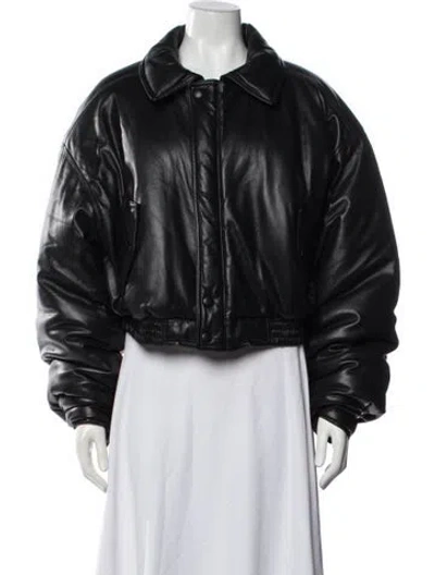 Pre-owned Nanushka Bomber Jacket In Black