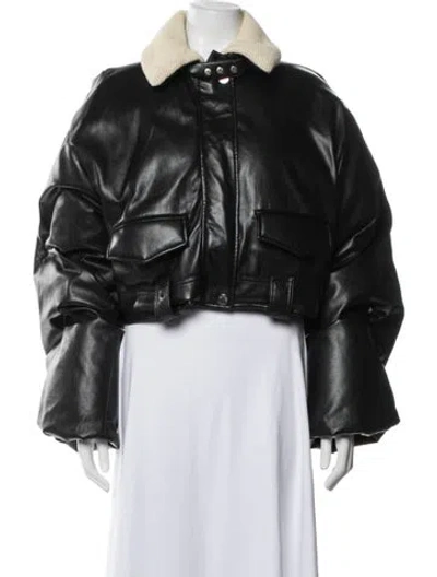 Pre-owned Nanushka Bomber Jacket In Black
