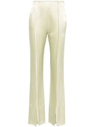 Nanushka Bonded-seam Slim-cut Trousers In Green