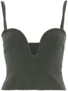Nanushka Women's Zue Terry Knit Cropped Top Grey In Grün