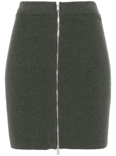 Nanushka Bouclé Zip-up Miniskirt In Grau