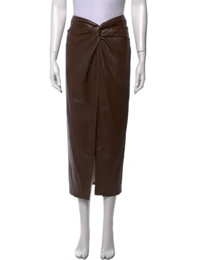 Pre-owned Nanushka Bow Accents Long Skirt In Brown