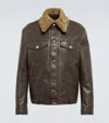 Nanushka Jacke Boyce Aus Leder In Shiitake/khaki