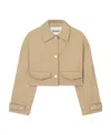 Nanushka Bracha Cropped Shirt Jacket In Nude