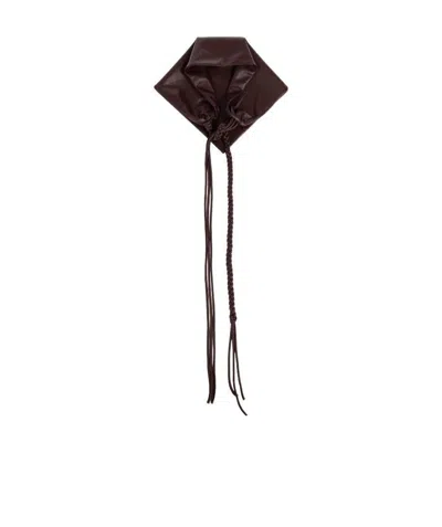 Nanushka Braided Faux Leather Scarf In Black