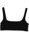 Nanushka Black Anouk Seersucker Bralette Top In Black