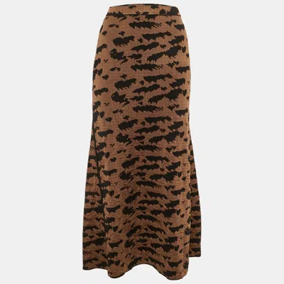 Nanushka Brown /black Patterned Knit Maxi Skirt
