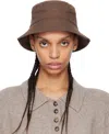 Nanushka Brown Caran Bucket Hat In Brw Nutmeg Wordmark