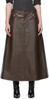 Nanushka Brown Cintia Regenerated Leather Maxi Skirt In Brown