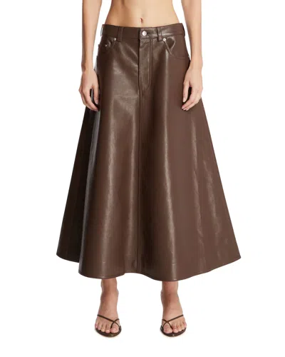 Nanushka Brown Faux Leather Skirt