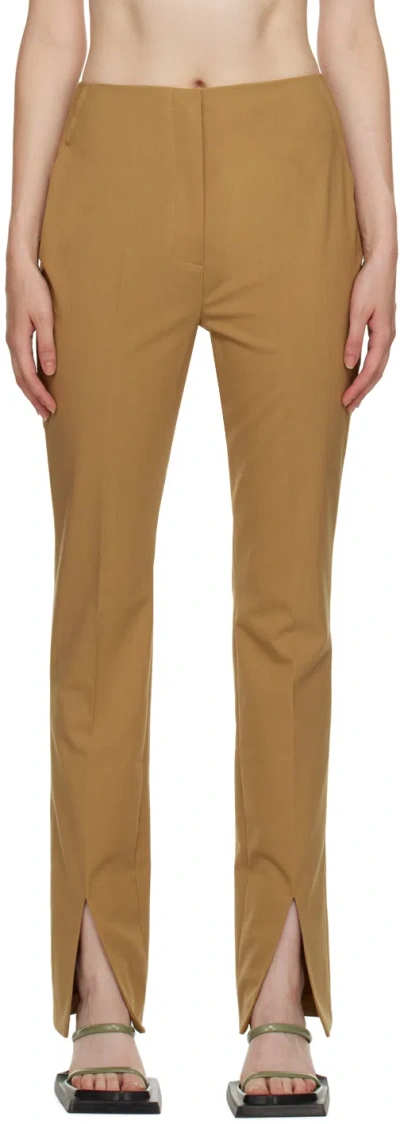 Nanushka Brown Florine Trousers In Camel