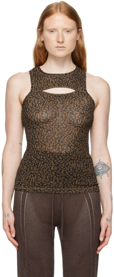 Nanushka Brown Lio Tank Top In Brown Ocelo