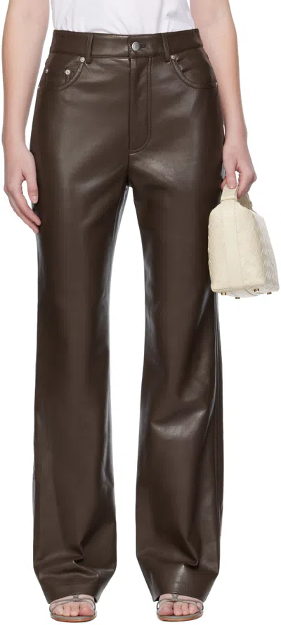 NANUSHKA BROWN SELDES REGENERATED LEATHER TROUSERS