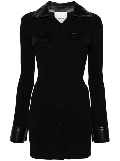 Nanushka Bryelle Ribbed Minidress In Black