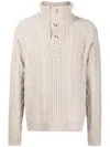 Nanushka Button-collar Cable-knit Jumper