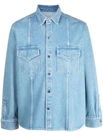 Nanushka Button-up Denim Shirt In Blue