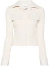 Nanushka Button-up Organic Cotton T-shirt In Creme