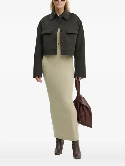Nanushka Buttoned Flap-pocket Jacket In Black