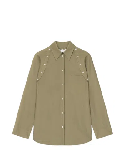 Nanushka Button-embellishment Shirt In Green