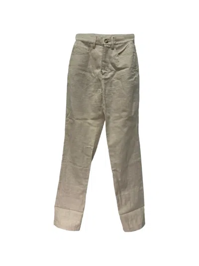 Pre-owned Nanushka Button-fastening Straight-leg Trousers In Neutral