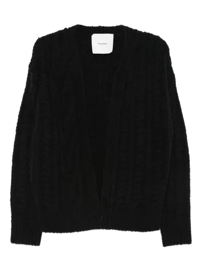Nanushka Cable-knit Cardigan In Black