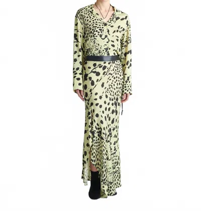 Nanushka Cadie Blouse In Cheetah In Green